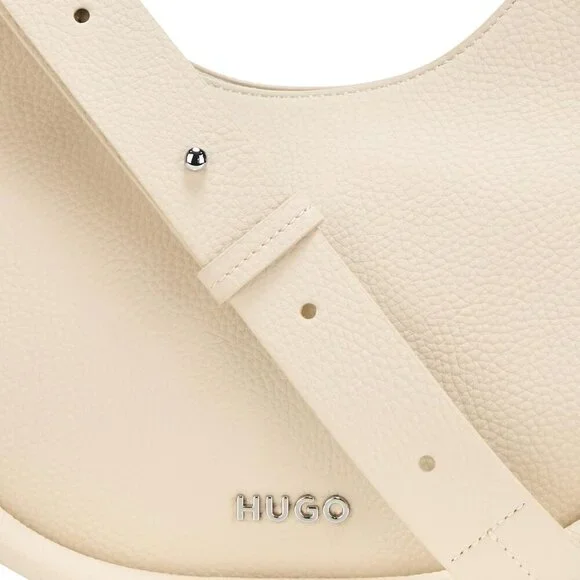 Womens Crossbody Handbag Soft Cream Zipper Compact Stylish